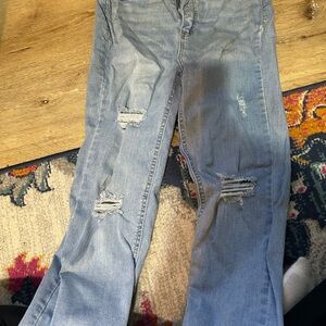 Vanilla Star Light Blue Distressed Flare Jeans